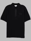 Maison Kitsuné Polo Con Zip E Patch Logo In Black