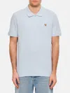 Maison Kitsuné Blue Fox Head Patch Regular Polo In Hellblau