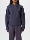 Maison Kitsuné Polo Shirt  Woman Color Blue In Gold