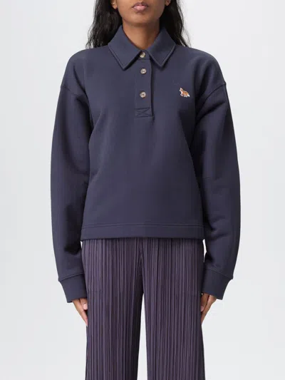 Maison Kitsuné Polo Shirt  Woman Color Blue In Gold