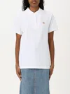 Maison Kitsuné White Cotton Baby Fox Polo Shirt In White