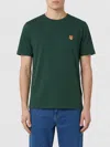 Maison Kitsuné Fox Head Patch Regular Tee Shirt In Green