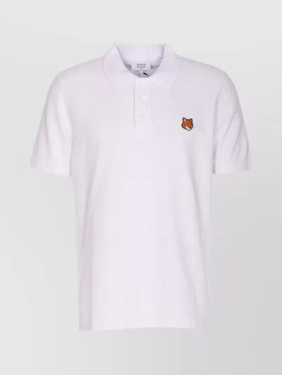 MAISON KITSUNÉ POLO SHIRT WITH FOX HEAD PATCH AND COLLAR
