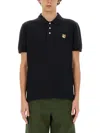 Maison Kitsuné Versatile Short Sleeve Ribbed Collar Polo In Black