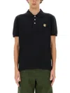 Maison Kitsuné Versatile Short Sleeve Ribbed Collar Polo In Black