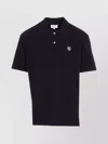 Maison Kitsuné Polo Shirt With Short Sleeves And Collar In Black