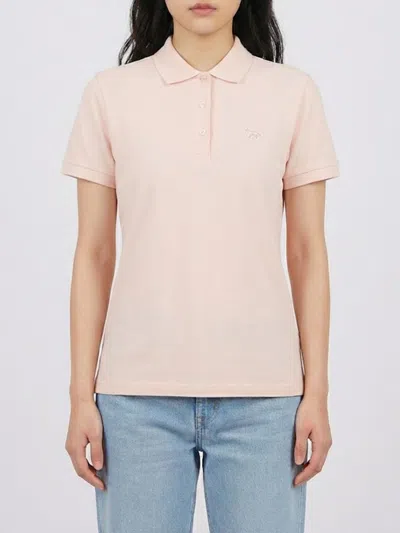 Maison Kitsuné Ribbed Polo Shirt In Neutral