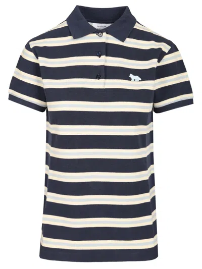 Maison Kitsuné Polo With Multi Stripes Motif Polo Shirt Multicolor