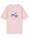 Maison Kitsuné Pop Wave Cotton T-shirt In Pink