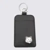 Maison Kitsuné Black Leather Card Holder In Black