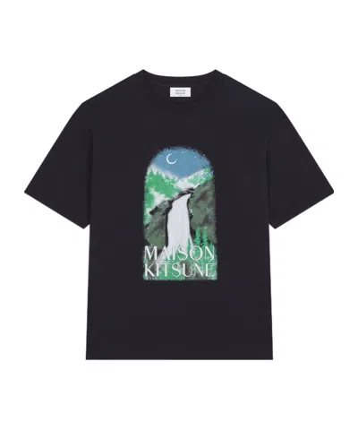Maison Kitsuné Print T-shirt In Black