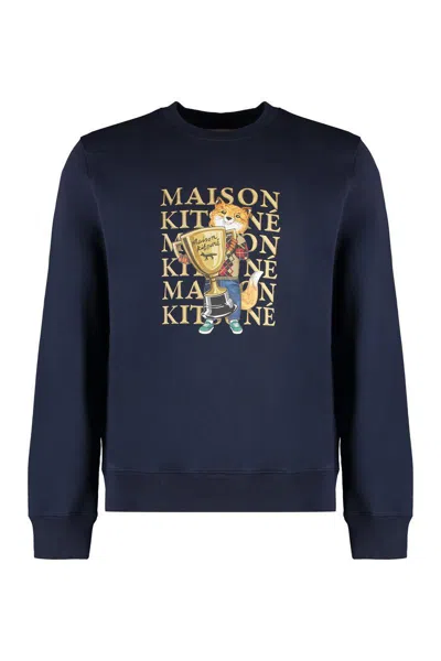 Maison Kitsuné Fox Champion Sweatshirt In Blue