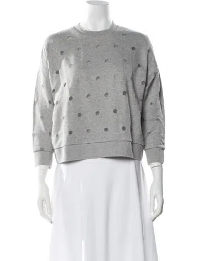 Pre-owned Maison Kitsuné Printed Crew Neck Sweatshirt In Gray