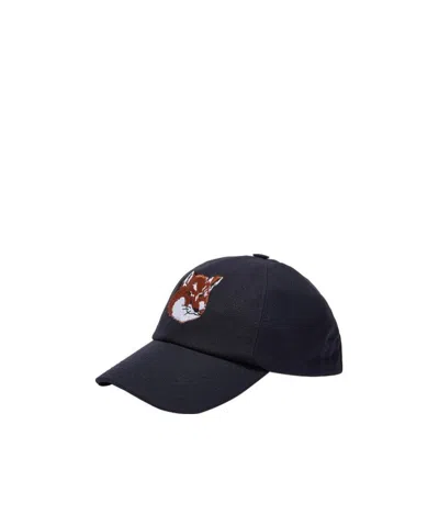 Maison Kitsuné Printed Hat In Black
