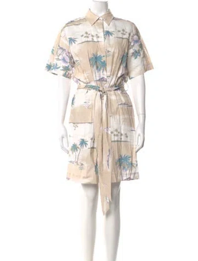 Pre-owned Maison Kitsuné Printed Mini Dress W/ Tags In Neutral