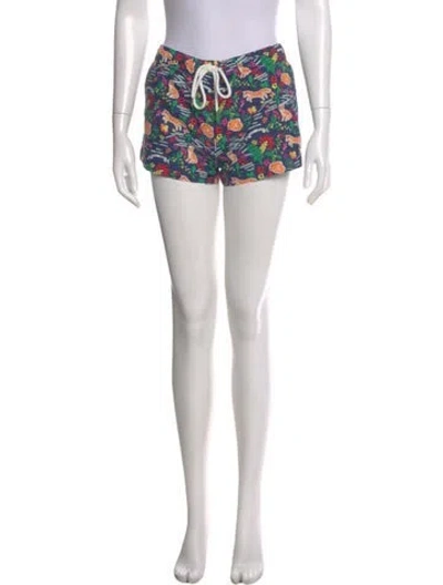 Pre-owned Maison Kitsuné Printed Mini Shorts In Blue