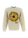 Maison Kitsuné Maison Kitsune Flower Sweatshirt Beige In Ivory