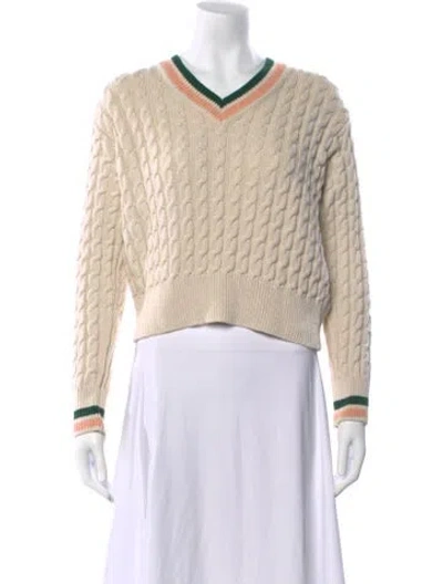 Pre-owned Maison Kitsuné Printed V-neck Sweater In Neutral