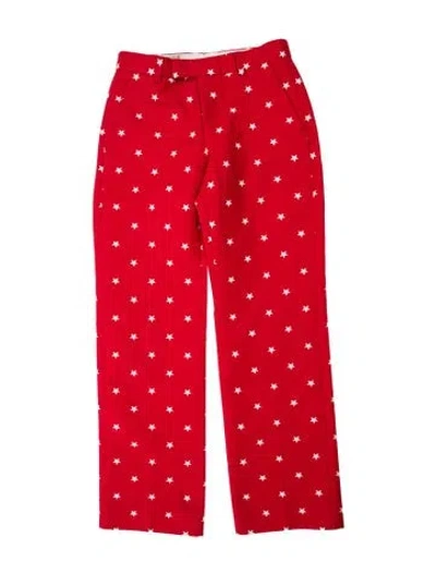Pre-owned Maison Kitsuné Printed Wide Leg Pants In Red