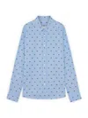 Maison Kitsuné Light Blue Casual Cotton Shirt With Print In Blue