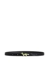 Maison Kitsuné Profile Fox Croc-embossed Leather Belt In Black