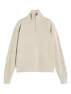 Maison Kitsuné Profile Fox-embroidered Half-zip Sweatshirt In Neutral