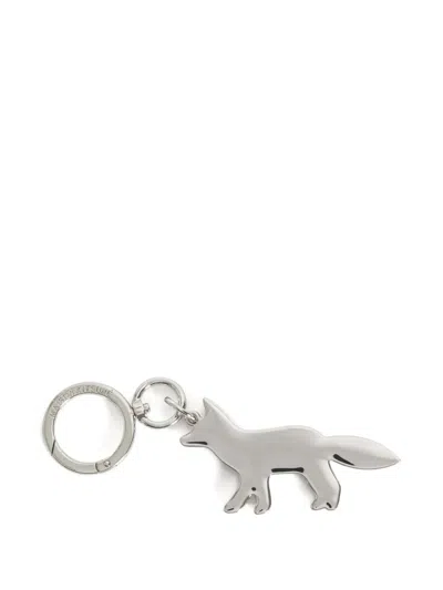 Maison Kitsuné Profile Fox Keyring In Silver