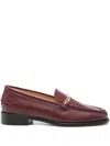Maison Kitsuné Profile Fox Leather Loafers Shoes In Burgundy