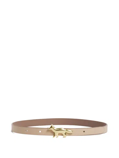 Maison Kitsuné Profile Fox Reversible Belt In Neutral