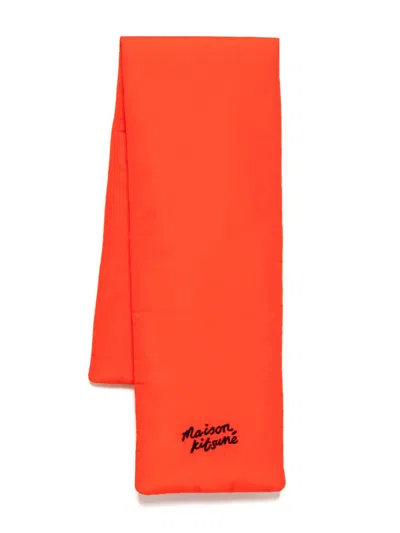 Maison Kitsuné Puffer Scarf In Red