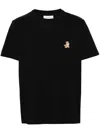 Maison Kitsuné Black T-shirt With Fox Head Patch In Cotton In Black