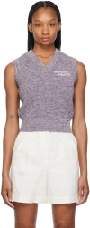 Maison Kitsuné Purple Handwriting Vest In H502 Lilac Melange