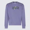 MAISON KITSUNÉ PURPLE SLATE COTTON FLOWER LETTERING SWEATSHIRT