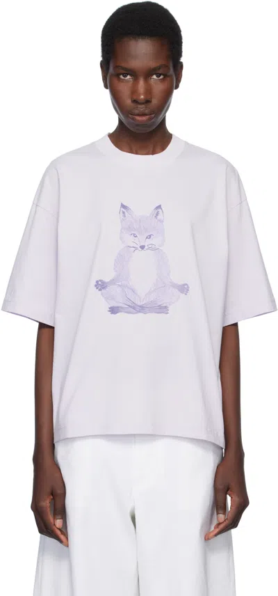 Maison Kitsuné Purple Yoga Fox Boxy T-shirt
