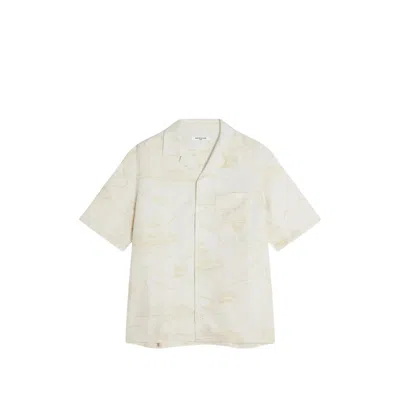 Maison Kitsuné Qm00404ww9103 0522 Noble Beige Straw In White