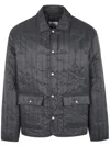 Maison Kitsuné Quilted Blouson Embroidered Detail In Grey