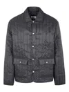 Maison Kitsuné Quilted Blouson Embroidered Detail In Grey