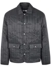 Maison Kitsuné Quilted Blouson Embroidered Detail In Slate Grey