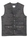 Maison Kitsuné Quilted Vest In Technical Fabric Jackets Grey In Grey