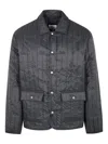 Maison Kitsuné Quilted Blouson Embroidered Detail In Grey