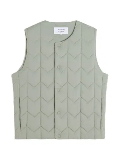 Maison Kitsuné Quilted Vest In Gray