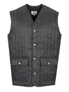 Maison Kitsuné Quilted Vest In Technical Fabric Jackets Grey