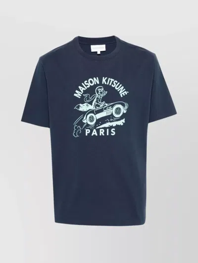 Maison Kitsuné Racing Fox T-shirt Blue