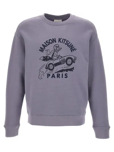 Maison Kitsuné Maison Kitsune 'racing Fox' Sweatshirt In Purple