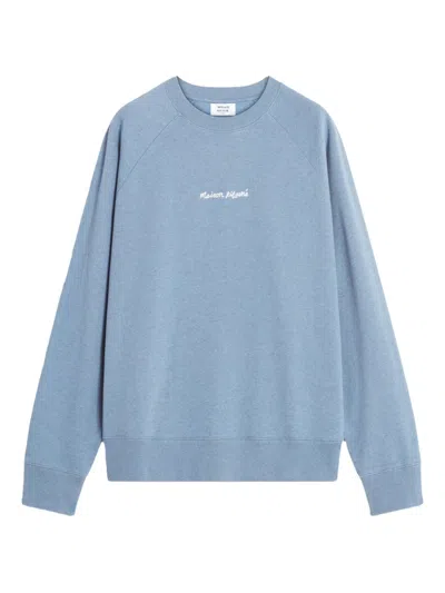 Maison Kitsuné Raglan-sleeve Crew-neck Sweatshirt In Blue