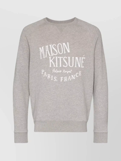 Maison Kitsuné Raglan Sleeve Logo Sweatshirt In Grey