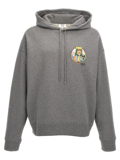 Maison Kitsuné Rambling Fox Oversized Hoodie In Grey