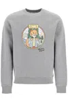 Maison Kitsuné 'rambling Fox Print Sweat In Grey