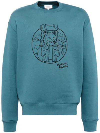 Maison Kitsuné Rambling Fox Sweatshirt In Blue