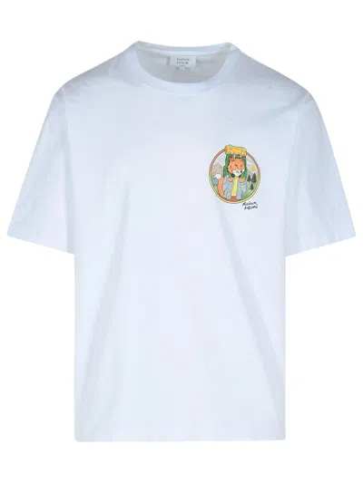 Maison Kitsuné Rambling Fox White Cotton T-shirt